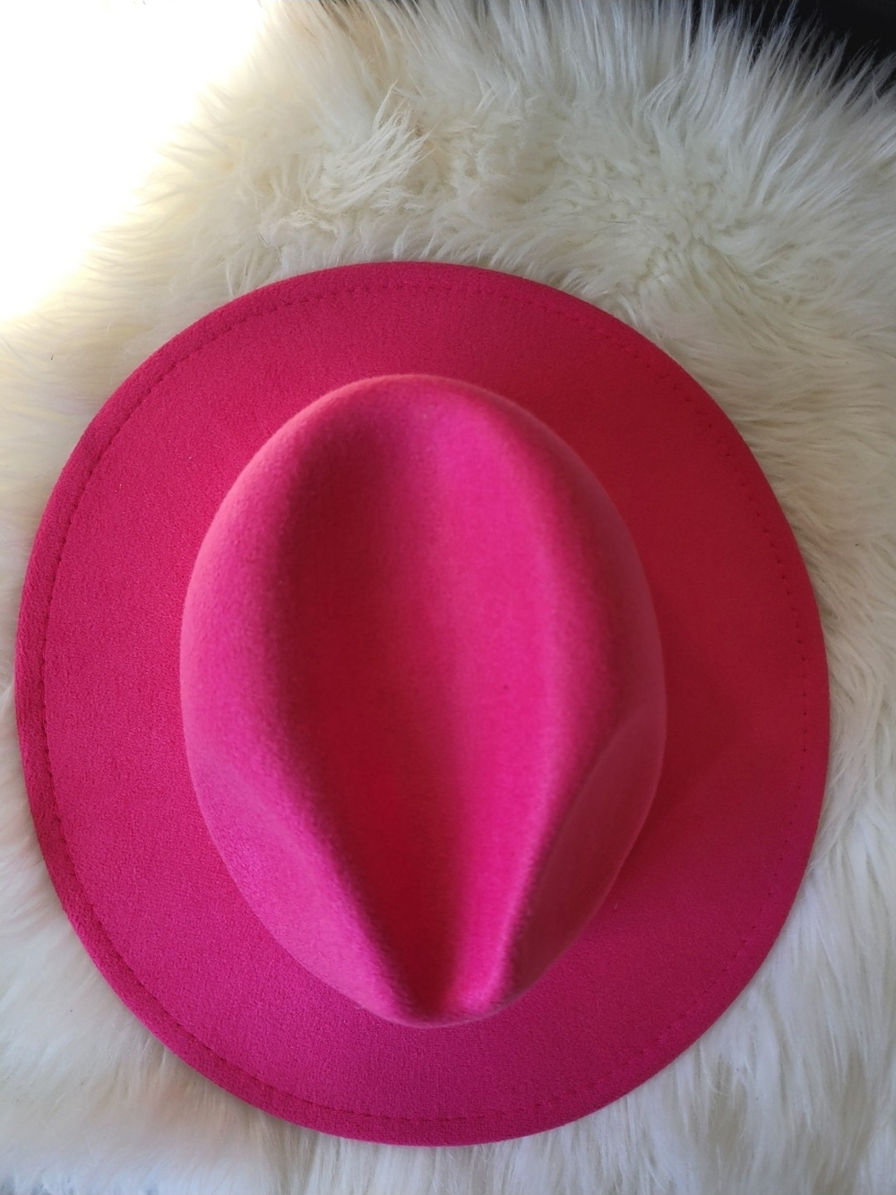 Women's Hot Pink Felt Fedora Hat - Chic Wide Brim